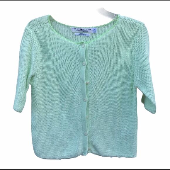 Tommy Hilfiger Mint Green Cardigan Petite Small - Picture 1 of 7